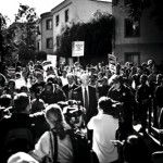 BRANDON WONG | Staff PhotographerProtesters surround Regent Bruce B. Darling as he tries to leave after attending a meeting at UCLA.