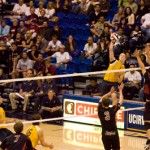 jessica amog | Staff Photographer Jordan DuFault goes for the kill against Stanford on Saturday. The Anteaters fell in five sets, ending their regular season on a sad note.