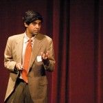 chris sinclair | Staff Photographer Dr. Aniruddh Patel of the San Diego-based Neurosciences Institute gives a lecture at the Barclay Theater.